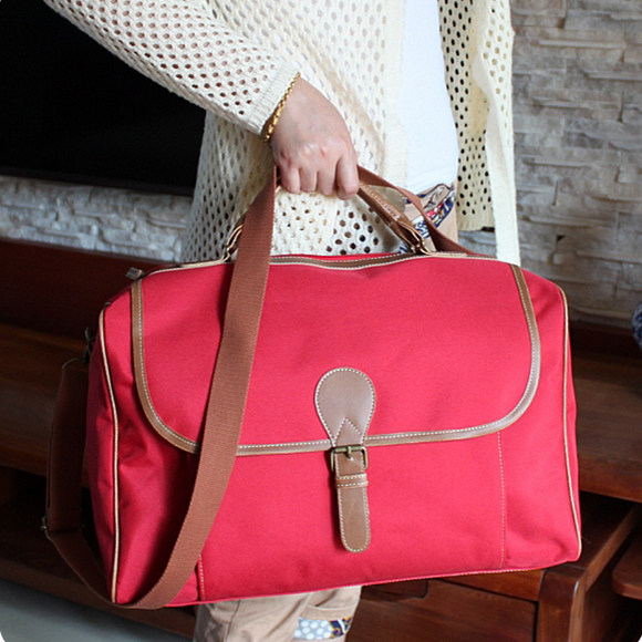 2023 new large capacity short trip 100 hitch travel bag Canvas Fashion Large Women Bag Single Shoulder Sloped Carry-on Bag-Taobao