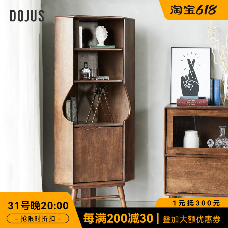 Nordic Solid Wood Triangle Cabinet Living Room Wall Corner Cabinet Corner Cabinet Dining Cabinet Lockers Corner Cabinet Corner Wine Cabinet