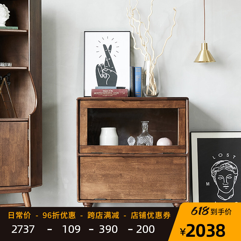 DOJUS Imports Solid Wood Dining Side Cabinet Minima Tea Water Cabinet Small Family of Living Room Living Room Display Cabinet Locker