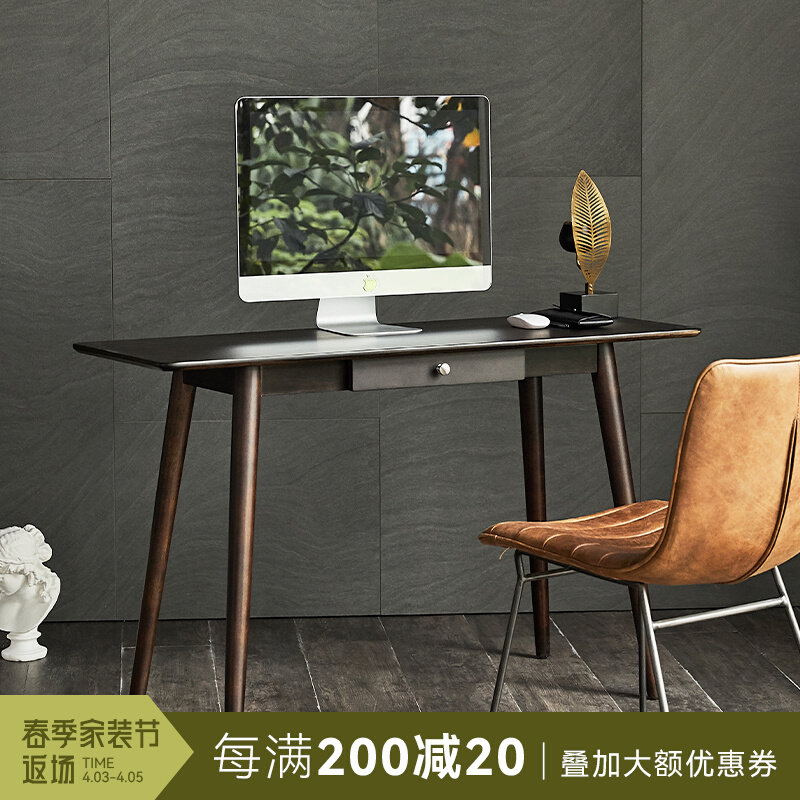 DOJUS Nordic minimalist solid wood desk Home Small-family-type day-style desk bedroom computer desk learning narrow table