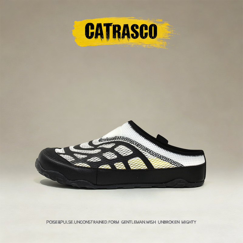 【Lightweight and Breathable】American Catrasco Summer Mesh Closed-Toe Slippers Men's Slip-On Non-Slip Lazy Shoes