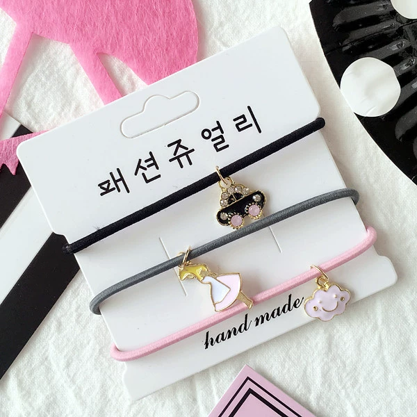 Hàn Quốc Trang sức Harajuku Dễ thương vòng tóc mặt dây chuyền tóc set mềm trái cây dễ thương dễ thương dây tóc kẹo kẹo phụ kiện tóc - Phụ kiện tóc