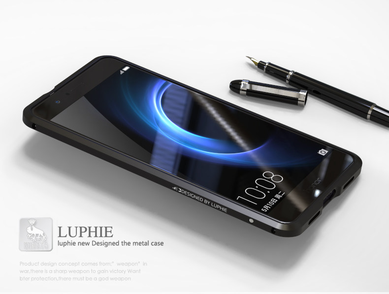 Luphie Blade Sword Slim Light Aluminum Bumper Metal Shell Case for Huawei Honor V8