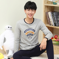 Autumn clothing and autumn pants mens cotton set cotton youth 100% cotton sweater high school students thermal underwear thin