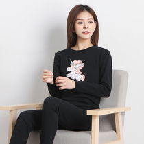 Autumn and winter girls student ladies autumn clothes and trousers sweater underwear slim body tight 100% cotton thin bottom warm