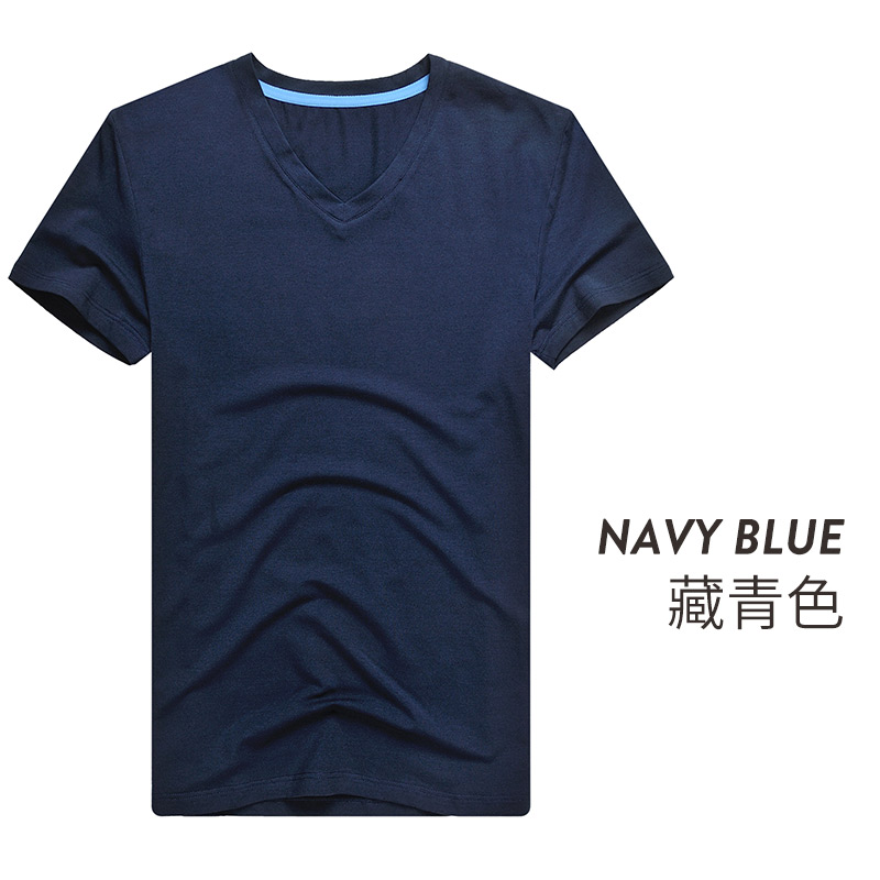 Mens T-shirt mens ngắn tay quanh cổ áo v-cổ áo cơ thể chặt chẽ siêu đàn hồi bông băng rắn màu Mordale nhấn vẻ đẹp triều đáy.