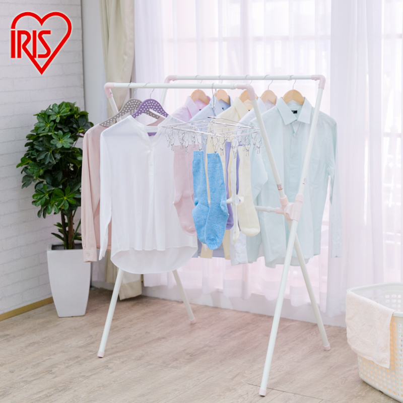 Alice IRIS drying rack Balcony X type indoor foldable large hanger double bar retractable floor hanger