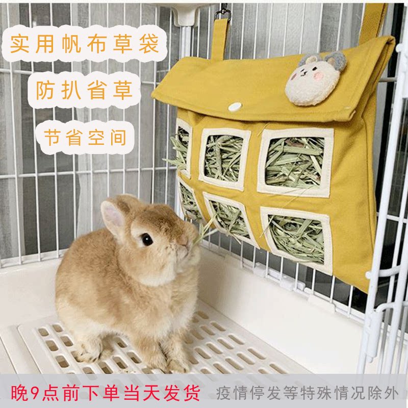 Rabbit Dragon Cat Canvas Grass Bag Large Capacity Anti-Pickpocketing and Provincial Grass Province Space Grass Shelf Dutch Pig Guinea Pig Food Basin