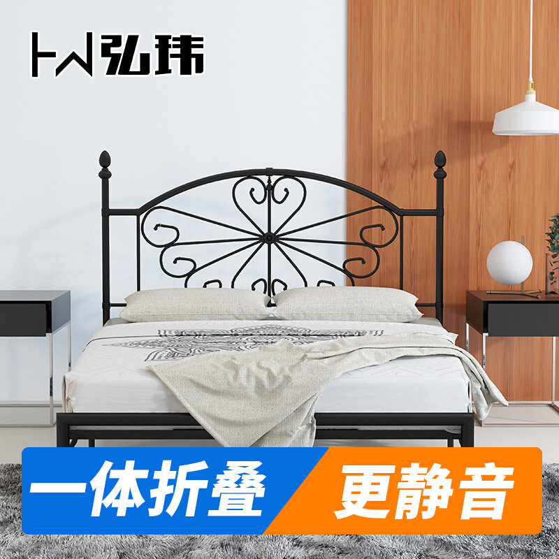 Hongwei Jinn in Nordic Wind Steel Bed 1 5 m folding iron bed 1 8 m double luxury princess bed