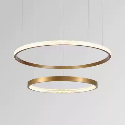 Nordic light luxury living room chandelier Modern minimalist style atmospheric creative personality minimalist aluminum ring chandelier household