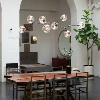 Lindsey Modern designer molecular chandelier Creative personality Living room bar Dining Room Art glass chandelier