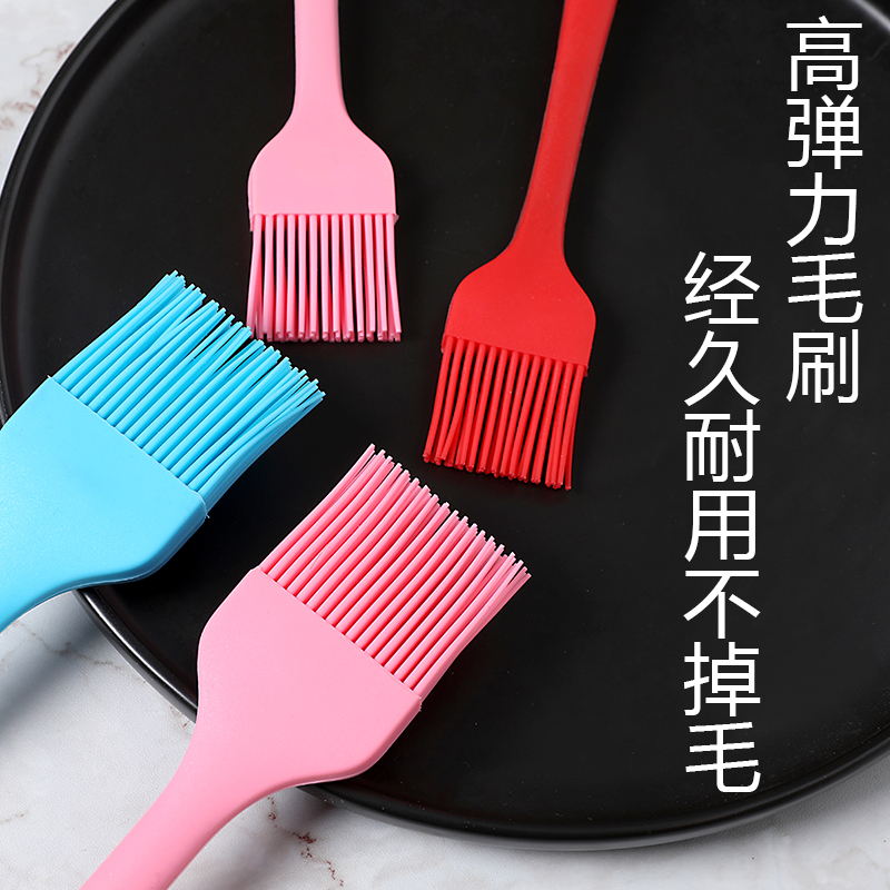 Oil Brush Kitchen Branded Pie Squeegee Electric Cake Stall Brushed Oil Silicone Baking Three Sets With Bottle Hairbrush Glass Bottle Netting Red