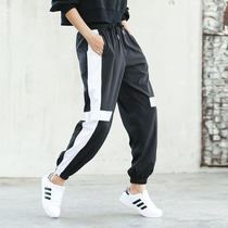 Reflective sweatpants Womens loose large size drawstring running pants Student pants Closed quick-drying pants Yoga fitness pants autumn