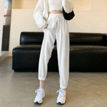 Sports pants womens summer quick-drying running bunch feet loose thin and versatile small casual Haren pants spring and autumn pants