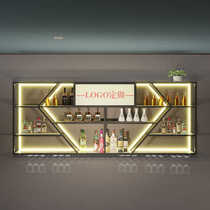 Bar wine rack with light wall-mounted wine cabinet wall-mounted wine rack wall-mounted cabinet wall-mounted creative facade decoration rack