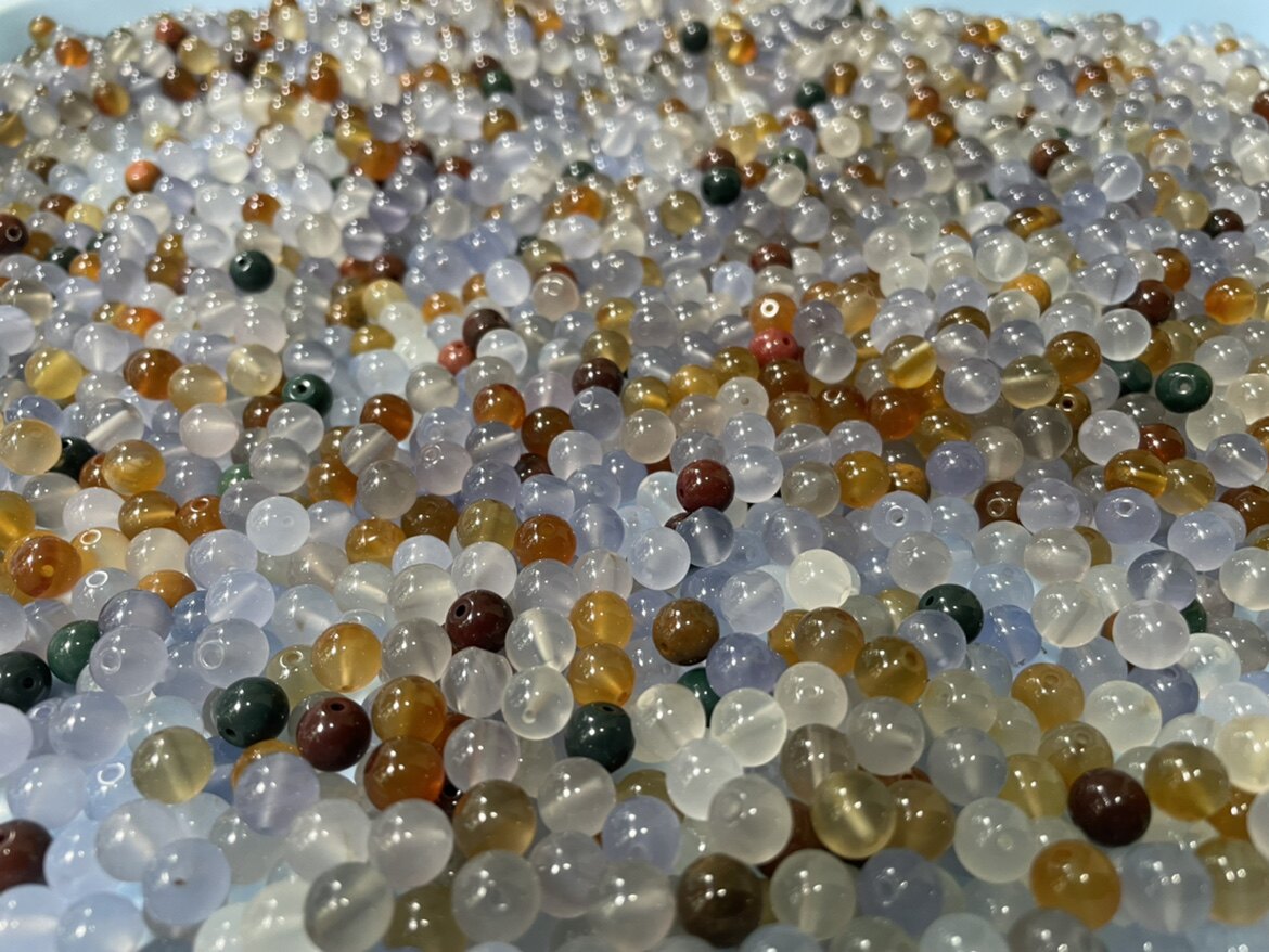 (real stock self-picking raw stone) natural white agate loose beads hand alchemy handstring diy handmade string beads