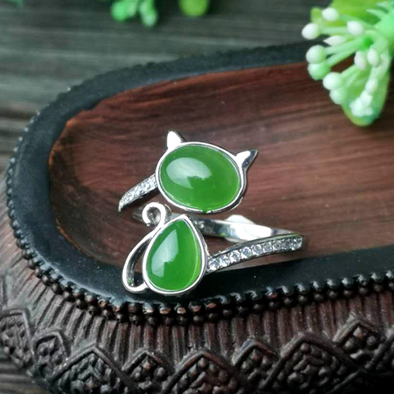 Natural Hetian jade ring Jasper ring 925 silver New special offer