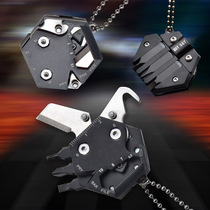 New hex coin knife split wrench EDC Mini folding knife multifunctional outdoor combination tool knife