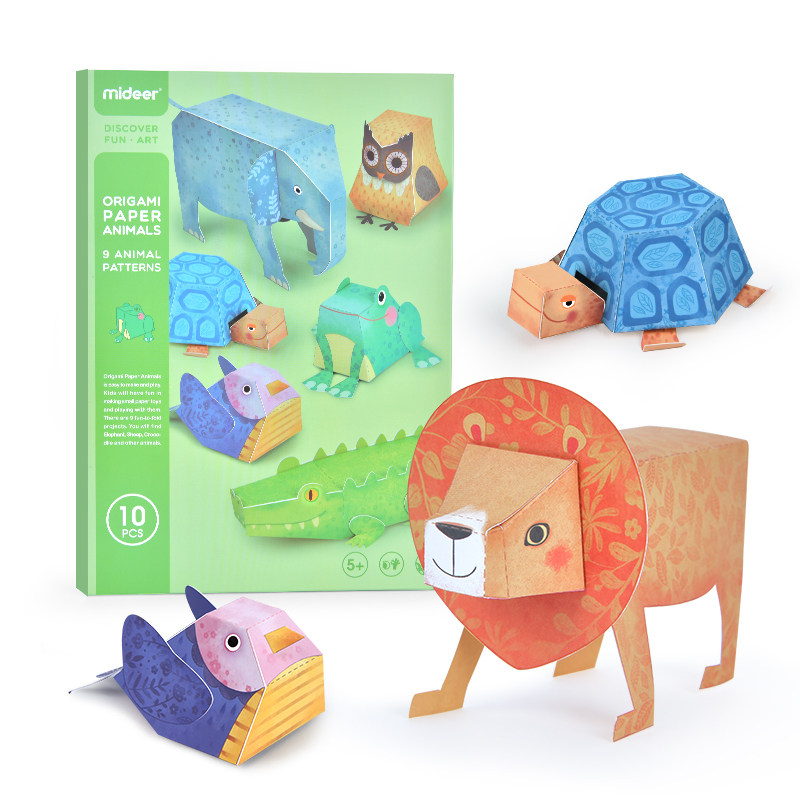 New Products Mideer Miraffe Solid Paper Membrane Animal Models Children Origami Paper Toys Early Education Puzzle Exercise Hands-on Ability