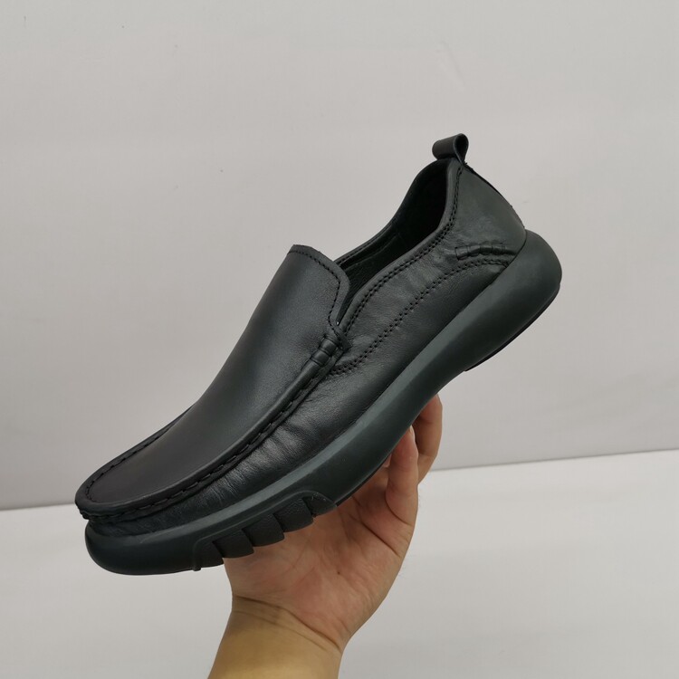 Withdrawal Cabinet Clear Cabin Genuine Leather Men's Shoes Head Layer Bull Leather Soft-bottom Dad Shoes A Foot Pedal Single Shoe Minimalist Business Casual Leather Shoes