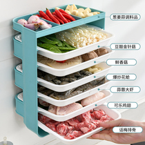 Kitchen multifunctional storage rack multi-layer wall hanging vegetable preparation artifact household vegetable rack side dish rack