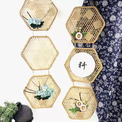 Kindergarten wall decoration hexagonal bamboo theme hanging decoration corridor hanging decoration work background frame forest system Corner New