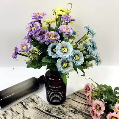 Fake Flower home living room decoration flower ornaments ten European peony simulation bouquet silk flower bendable concave shape