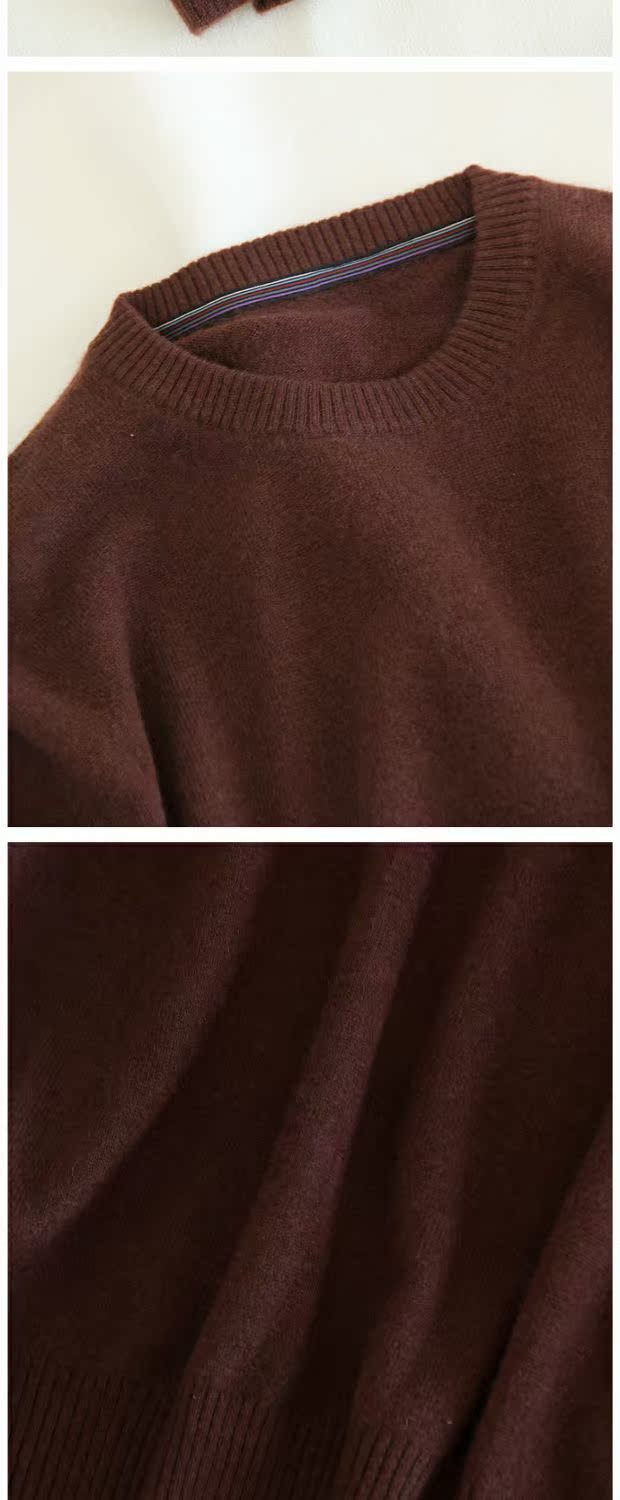 Hành khách cũ, cổ tròn cơ bản, áo len cashmere dài tay, áo len nam, áo len, 5 màu áo thun dài tay nam