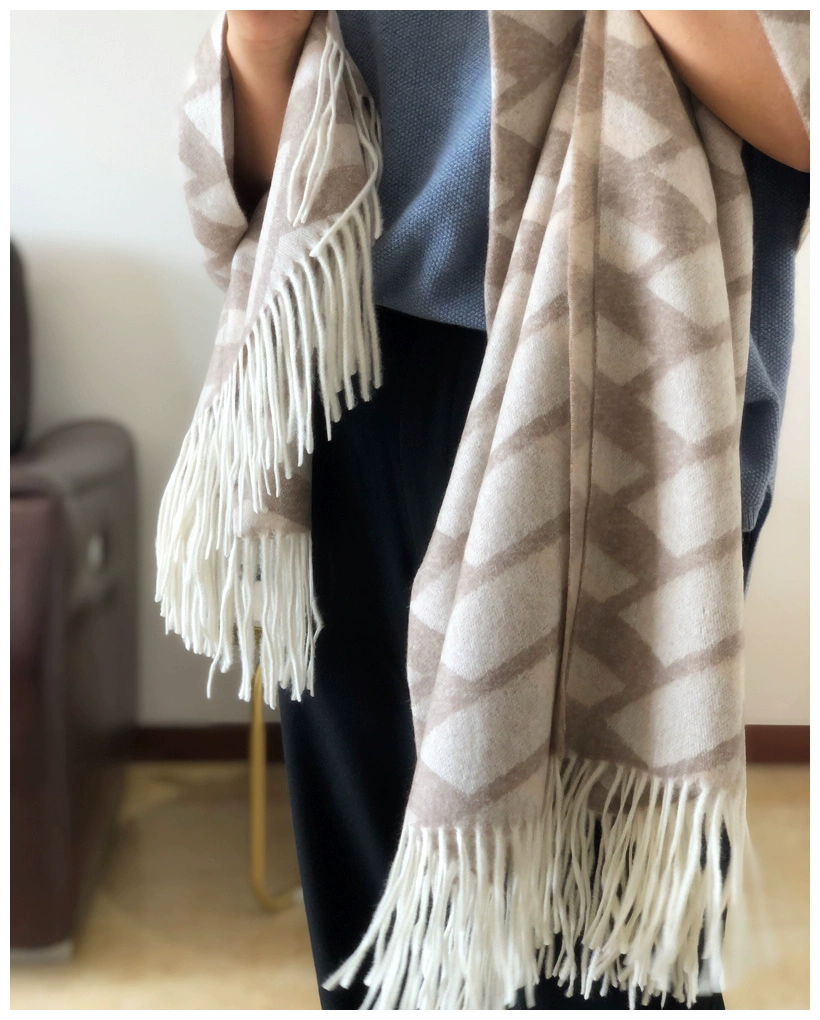 Lựa chọn và tùy chỉnh Bắc Âu Chăn cashmere dày jacquard nguyên chất / du lịch nhà Bộ giải trí chăn khăn choàng quá khổ - Ném / Chăn