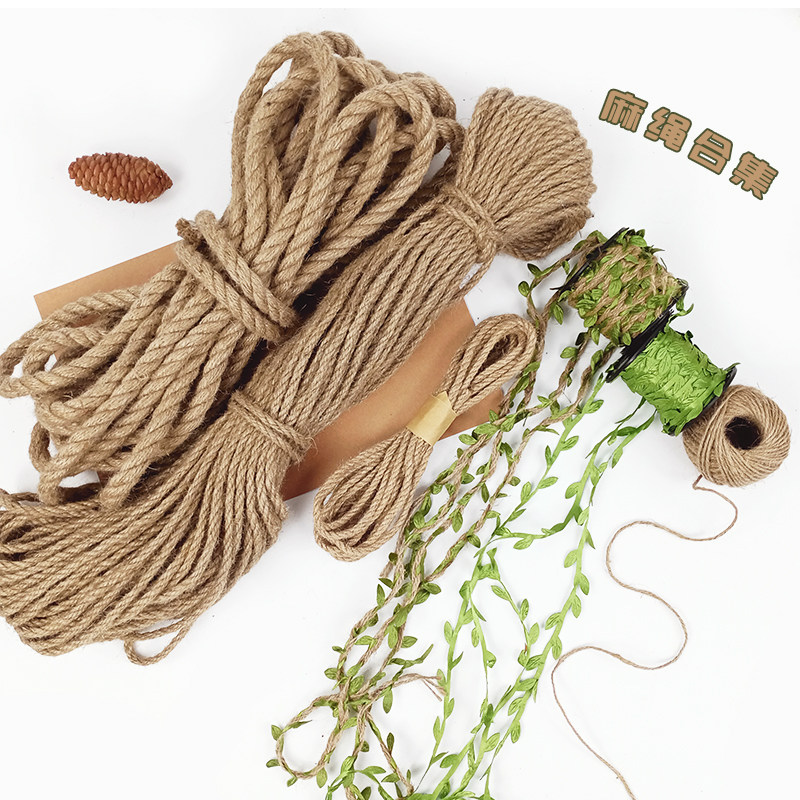 Woven hemp rope binding rope tag rope decoration retro handmade diy jute rope thickness photo wall packaging rope