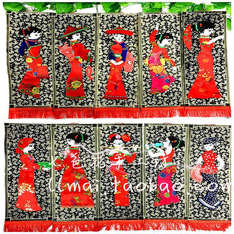 Kindergarten Wall Decoration Classroom Supplies Corridor Environment Arrangement Hanging Accessories Chinese Wind Figures Ethnic Hangings