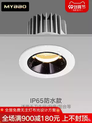 Spotlight recessed LEDIP65 waterproof ceiling light hanging ceiling hole light bathroom kitchen light porch light porch crossing Downlight
