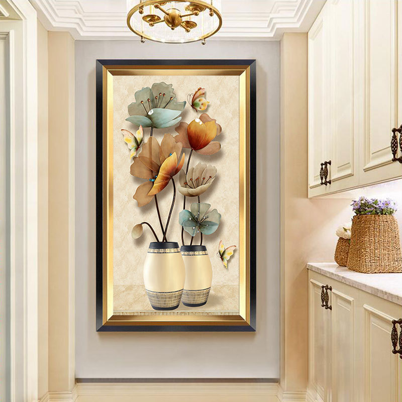 Entrance Decorative Painting, Corridor Aisle Wall, European-Style Staircase Mural, Authentic Oil Painting, New Style, Entrance Door Hanging Painting