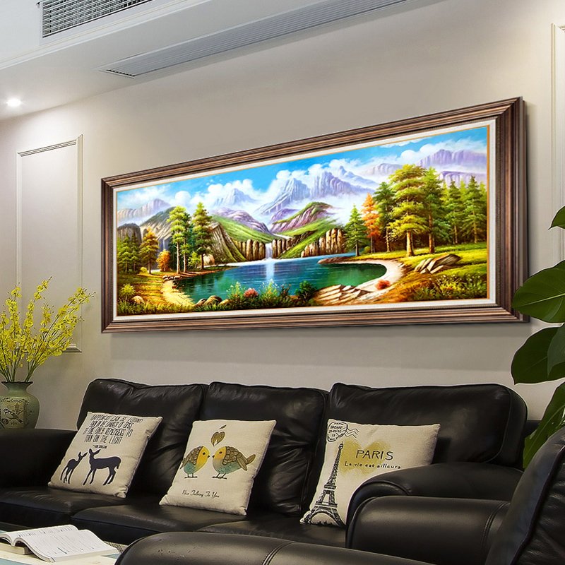 Decorative Painting Sofa Background Wall Office Mural Oil Painting Authentic Cornucopia Study Landscape Scenery Living Room Hanging Painting