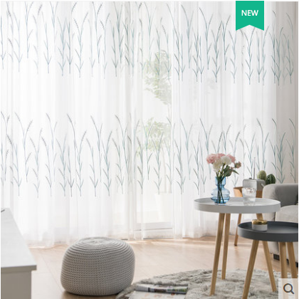 Beijing Area Free Door-to-door Curtain Mounting Yarn Curtain Modern Fields Garden Style Embroidered Bedroom Living Room Yarn Curtain