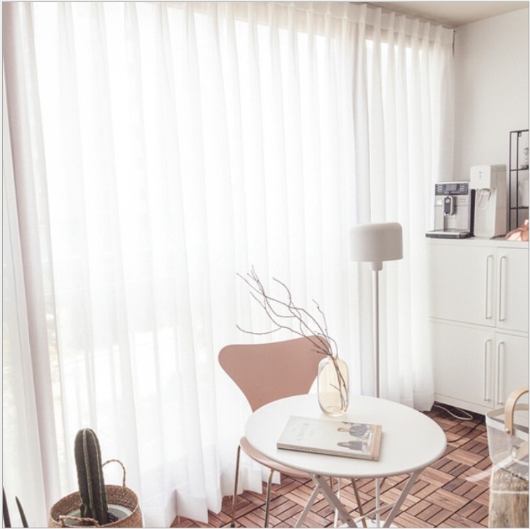 Beijing door-to-door installation curtain custom-made chiffon curtain balcony curtain transparent thin curtain transparent