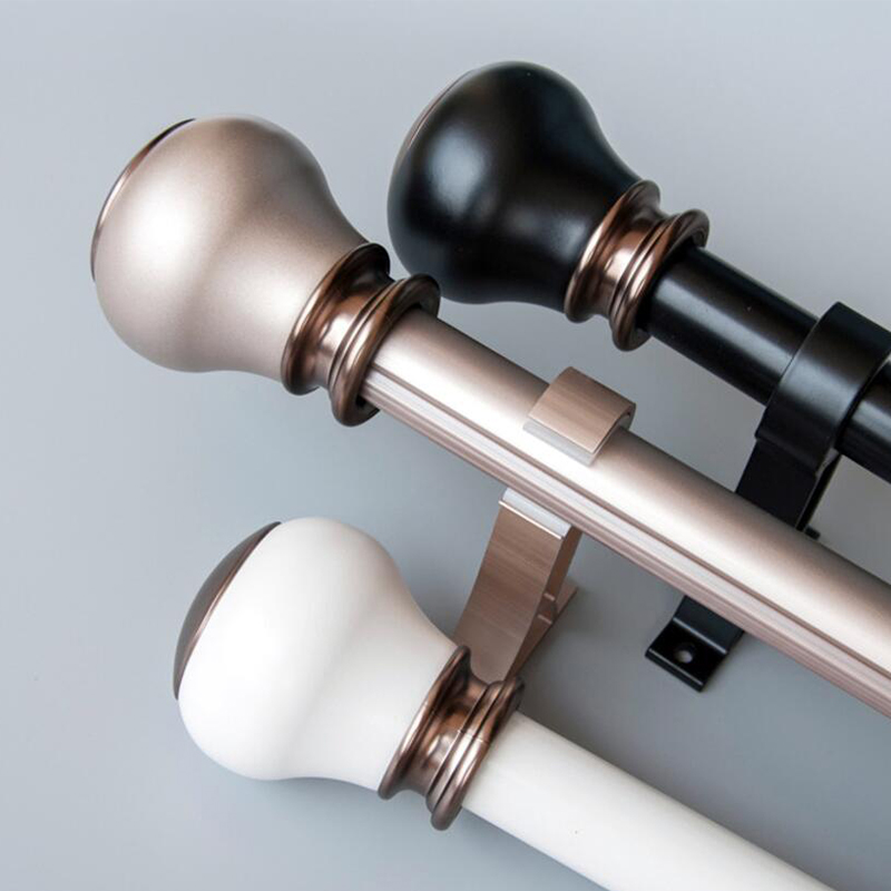 Shanghai area free on-site measurement and installation of curtain rod thickened aluminum alloy single rod double rod full set of bracket accessories