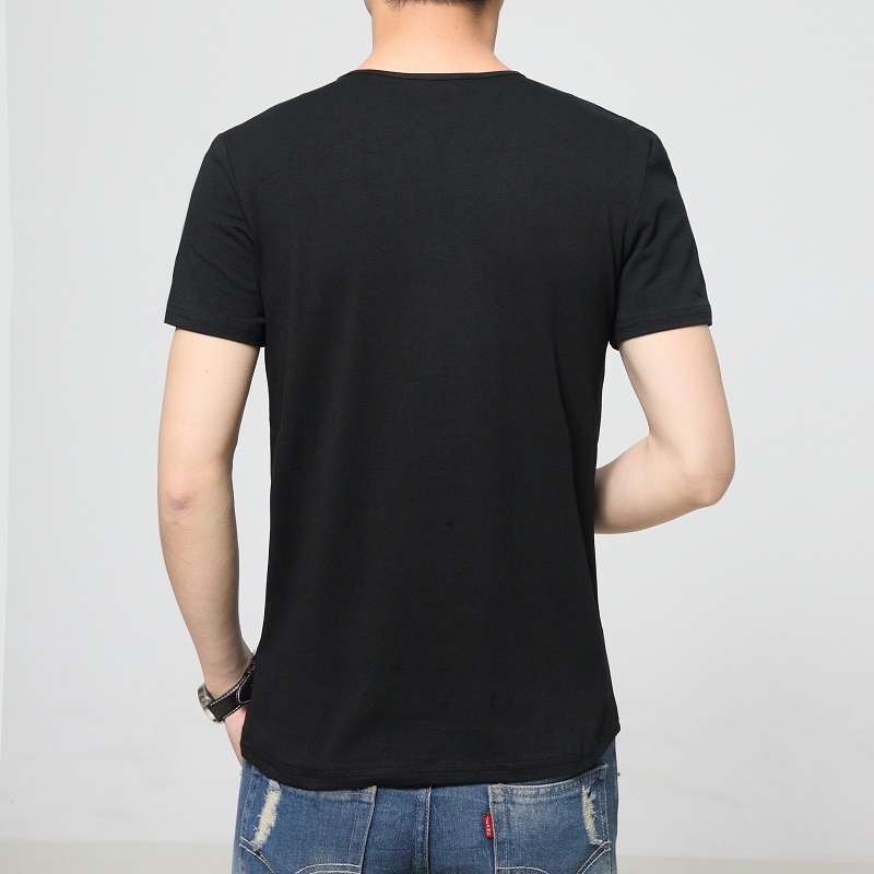 2018 người đàn ông mới của ngắn tay t-shirt cộng với chất béo kích thước lớn nam T-Shirt triều mùa hè nam Hàn Quốc phiên bản của tự trồng bông nửa tay áo V-cổ