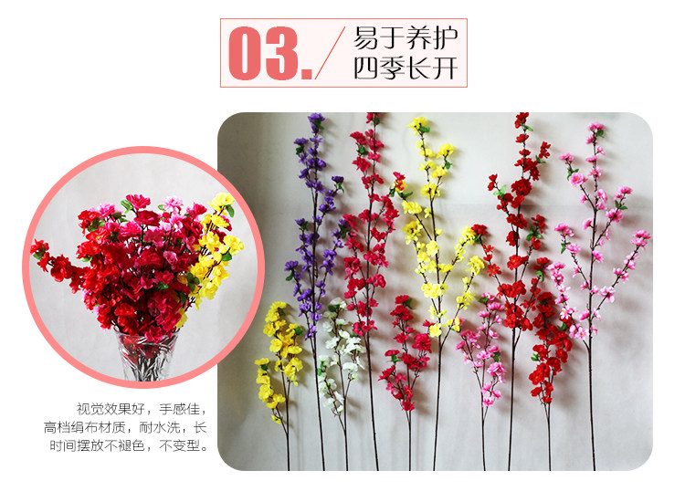 Mô phỏng cành đào hoa giả cành khô hoa mận nở hoa anh đào cắm hoa phòng khách trang trí hoa giả cành hoa đơn - Hoa nhân tạo / Cây / Trái cây cây hoa anh đào giả