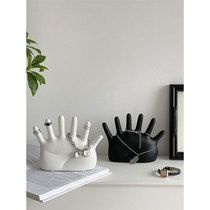Creative medieval style finger and palm ceramic jewelry storage ring necklace jewelry display stand desktop display ornaments