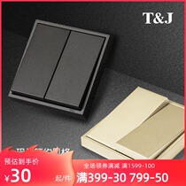 Tianji TJ switch socket panel minimalist Pearl Silver one open three open five hole USB air conditioning network Gold set