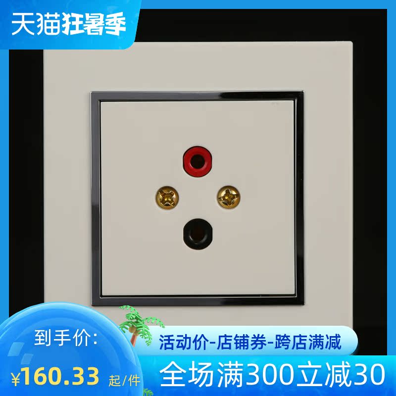 TJ TJ space-based switch Deqi Series 86 Type socket One speaker sound socket Ivory White Custom