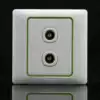 TJ sky-based switch socket Elegant two-position dual TV socket lightning protection separation with fluorescent K803TV-FL
