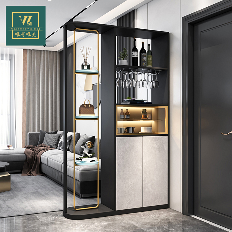 Modern Entrance Wine Cabinet Xuanguan Shoes Cabinet Integrated Screen Partition Wine Cabinet Decoration Cabinet Small Family Style Home Living Room Cabinet