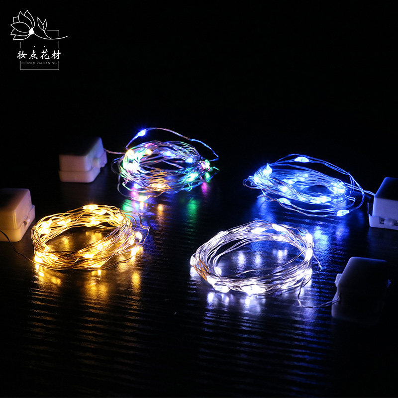 LED Little Colorlight GiftsBattery copper wire water-proof flower giftDecorative lampbirthday anniversary party decoration