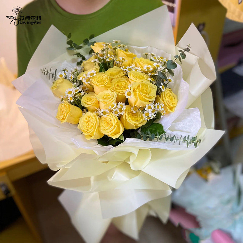 Waxed plain Sydney paper flower wrapping paper crepe paper rose snack bouquet wrapping paper material lining paper