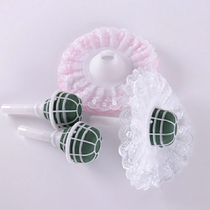 Bride holding flowers wedding creative flower holder hat mud plastic lace bouquet making materials wedding supplies