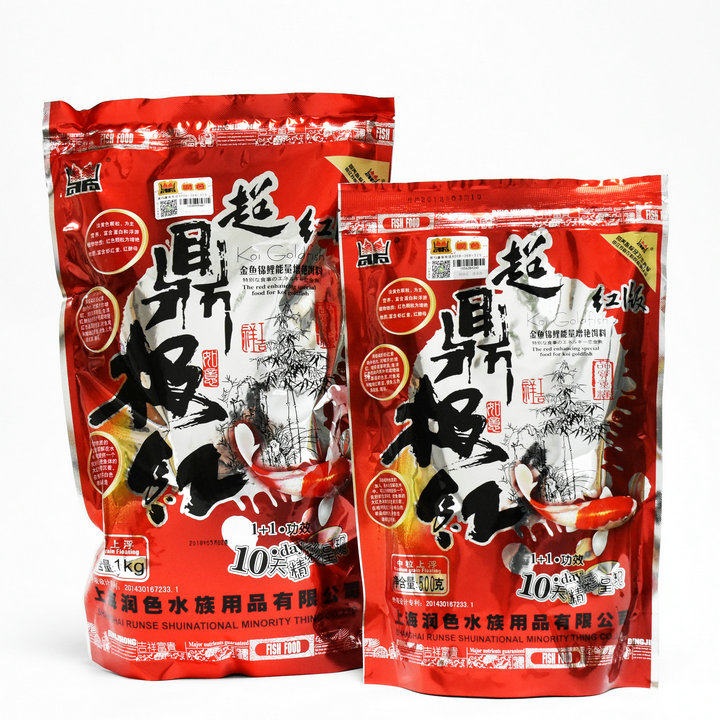 Retouching Dingji red goldfish koi brightening fish feed cold water fish food fish food 1kg bag medium grain