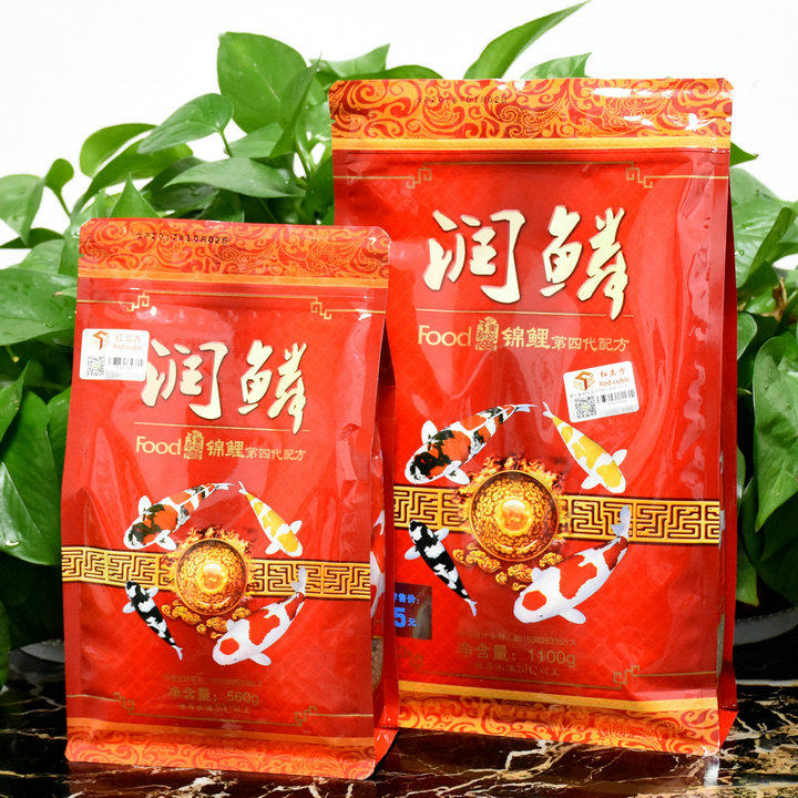 Red Cubic Fish Food Moisturizing Carp Yukon Color Yangfeed Fourth Generation Formula Cold Water Fish Grain Bagged Grain Bagged Grain