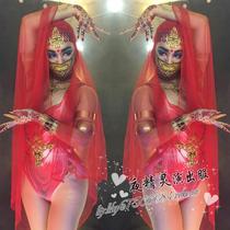 Night Elves Play Out of Indian Veil Fake Truffle Meat Conjoined Drill Suit Women Song DjDs Guest Gogo Acting Out